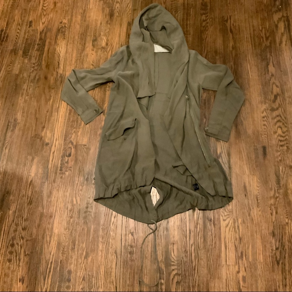 Longline Olive Green Duster Jacket